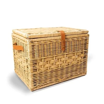 Stylish Basket Lady Large Wicker Storage Trunk, 24in Long