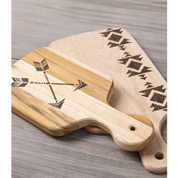 Plaid wood burning and stencil cutting tool,