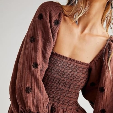 Chic Floral Embroidered Maxi Dress with Pockets