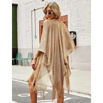 Ferand Women's Pearl Fringe Kimono Cardigan Sheer Loose Swim Cover Up for Beach, Pool, and Vacation,...