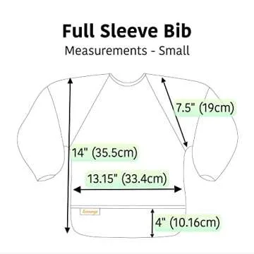 Torange Baby Bib, Long Sleeve Bib for Toddler, Waterproof Bibs for Baby, Baby-Led Weaning Smock, Machine Washable Feeding Bib