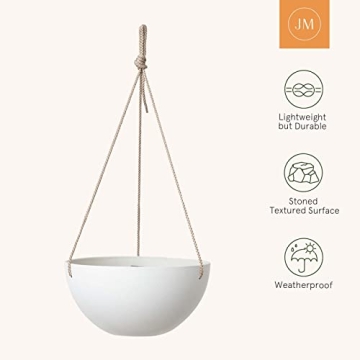 LA Jolie Muse 10 Inch Hanging Planters for Indoor and Outdoor