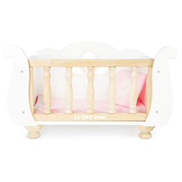 Le Toy Van Beautiful Wooden Doll Cot for Kids