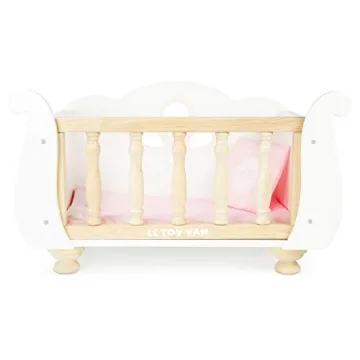 Le Toy Van Beautiful Wooden Doll Cot for Kids