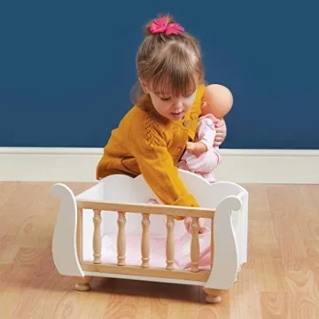 Le Toy Van Beautiful Wooden Doll Cot for Kids