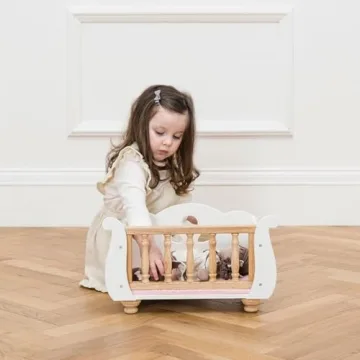 Le Toy Van Beautiful Wooden Doll Cot for Kids