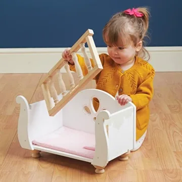 Le Toy Van Beautiful Wooden Doll Cot for Kids