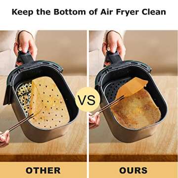 100Pcs Baking Paper Liners for Air Fryers - Rectangular Baking Sheets for Ninja Foodi Smart XL, DualZone & More Models - Air Fryer Accessories