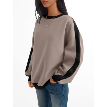 Trendy Queen Women's Oversized Sweatshirt Color Block Design