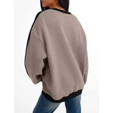 Trendy Queen Women's Oversized Sweatshirt Color Block Design