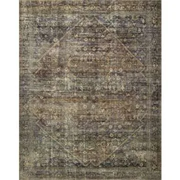 Loloi Amber Lewis Morgan 2'-0" x 5'-0" Accent Rug in Spice/Lagoon - Large Area Rug, Neutral Area Rug for Room Décor, Vintage Rug Inspired, Soft Area Rug for Living Room, Bedroom, Dining Area