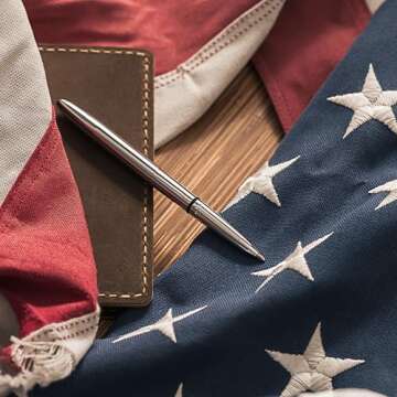 Fisher Space Pen Chrome Bullet Pen, Ballpoint, Brass, Black Ink