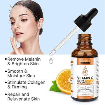 Premium 20% Vitamin C Serum For Face with Hyaluronic Acid, Retinol & Amino Acids - Boost Skin Collagen,Hydrate & Plump Skin, Anti Aging & Wrinkle Facial Serum