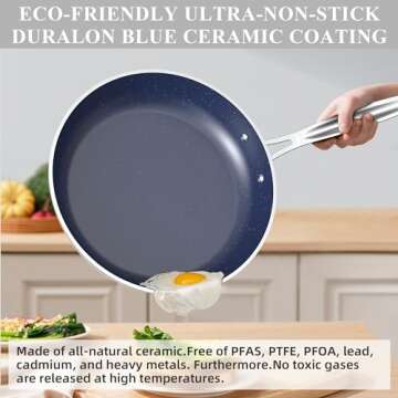 Nuwave Healthy Nonstick Ceramic Cookware Set - Safe & Durable
