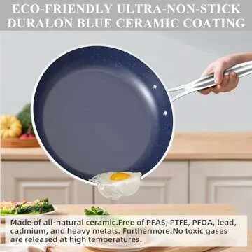 Nuwave Healthy Nonstick Ceramic Cookware Set - Safe & Durable