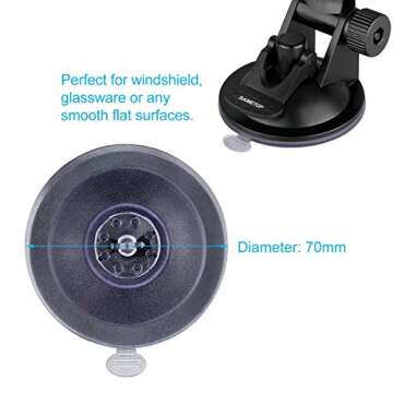 Sametop Suction Cup Mount Compatible with Gopro Hero 13, 12, 11, 10, 9, 8, 7, 6, 5, 4, Session, 3+, 3, 2, 1, Hero (2018), Max, Fusion, DJI Osmo Action Cameras; Perfect for Car Windshield and Window