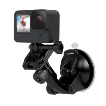 Sametop Suction Cup Mount Compatible with Gopro Hero 13, 12, 11, 10, 9, 8, 7, 6, 5, 4, Session, 3+, 3, 2, 1, Hero (2018), Max, Fusion, DJI Osmo Action Cameras; Perfect for Car Windshield and Window