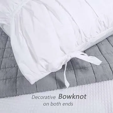 Farmhouse Pillow Shams Set of 2 20x36 White Cotton with All-Over Plaited Crinkle Zipper Closure for Boho Traditional Vintage Standard Size by JNG Kraftlab