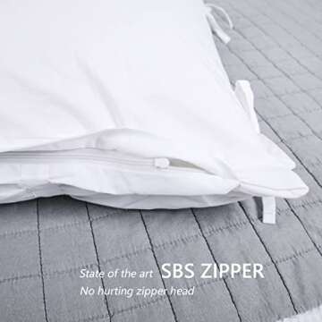 Farmhouse Pillow Shams Set of 2 20x36 White Cotton with All-Over Plaited Crinkle Zipper Closure for Boho Traditional Vintage Standard Size by JNG Kraftlab