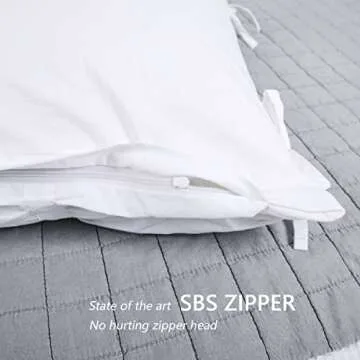 Farmhouse Pillow Shams Set of 2 20x36 White Cotton with All-Over Plaited Crinkle Zipper Closure for Boho Traditional Vintage Standard Size by JNG Kraftlab