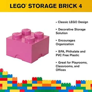 Room Copenhagen LEGO Storage Brick 4, Bright Pink (4003)