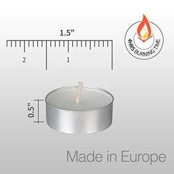 Tealight Candles - 4 Hours - Giant 100,200,300 Bulk Packs - White Unscented European Votive Smokeles...