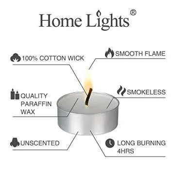 Tealight Candles 4 Hour Burn - White Unscented Bulk Packs