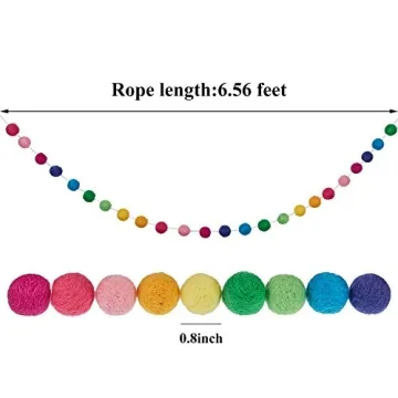 Vibrant Boao Wool Felt Ball Garland for Colorful Decor