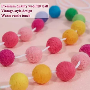 Vibrant Boao Wool Felt Ball Garland for Colorful Decor