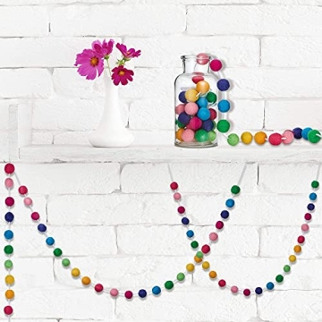 Vibrant Boao Wool Felt Ball Garland for Colorful Decor