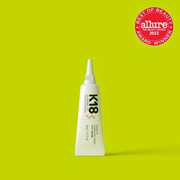 K18 Leave-In Repair Hair Mask Treatment to Repair Dry or Damaged Hair - 4 Minutes to Reverse Hair Damage from Bleach, Color, Chemical Services and Heat, 5 ml