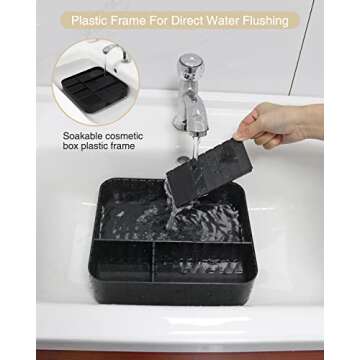 MONSTINA Makeup Train Cases, Professional Travel Makeup Bag, Portable Organizer Storage Bag for Cosmetics Makeup Brushes Toiletry Travel Accessories Black Small