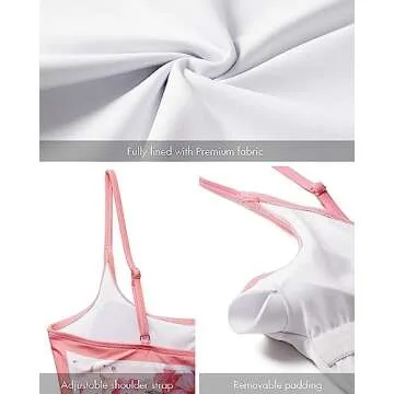 Narecte Sexy One Piece Bathing Suit for Women Tummy Control High Cut One Piece Swimsuit Womens Pink Floral S