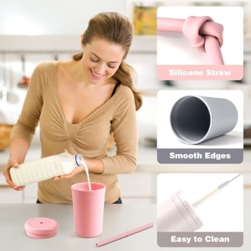 Eco-Friendly 10oz Wheat Straw Cups - Durable & Safe for Kids