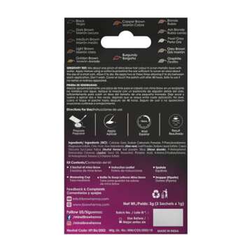 MinaiBrow Instant Hair Dye Kit Black | Natural Spot Coloring Tinting Powder, Water & Smudge Proof | 100% Grey Coverage Upto 30 Applications