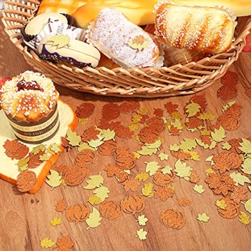300 Pcs Fall Glitter Pumpkin Confetti for Celebrations