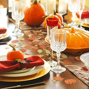 300 Pcs Fall Glitter Pumpkin Confetti for Celebrations