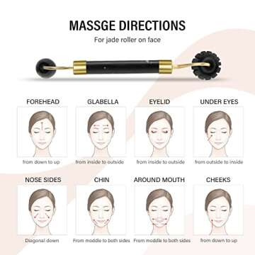 4 Pack Jade Roller Facial Ridged Roller Kits Skin Roller with 2 Pieces Gua Sha Scraping Massage Tools Anti Aging and Wrinkles for Face, Eye, Neck, Body for Lymphatic Massage (Style A)