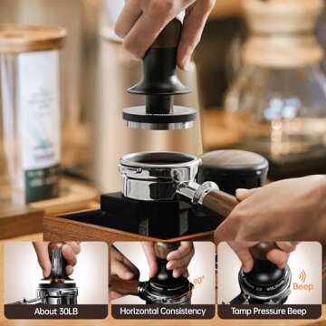 MHW-3BOMBER 58mm Espresso Tamper - 3 Spring Loaded Coffee Tamper with 15lb / 30lbs Replacement Sprin...