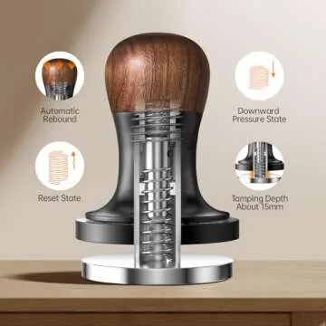 MHW-3BOMBER 58mm Espresso Tamper - 3 Spring Loaded Coffee Tamper with 15lb / 30lbs Replacement Springs - Barista Calibrated Tamper with Sound Feedback - Compatible with 58mm Portafilter T6172T