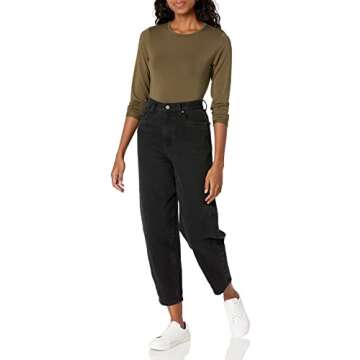 The Drop Women's Hannah Long-Sleeve Crewneck Fitted T-Shirt