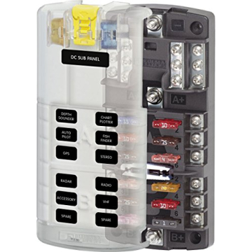 Blue Sea Systems 5032 Fuse Block Dual 12 with Ground and Cover