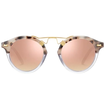 CARFIA Pink Mirrored Sunglasses Women UV Protection Acetate