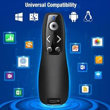 2-in-1 USB Type C Presentation Clicker Wireless Presenter Remote for PowerPoint, Powerpoint Clicker with Volume Control PowerPoint Slide Advancer for Mac, Computer, Laptop-E600