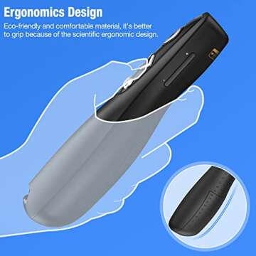 2-in-1 USB Type C Presentation Clicker Wireless Presenter Remote for PowerPoint, Powerpoint Clicker with Volume Control PowerPoint Slide Advancer for Mac, Computer, Laptop-E600