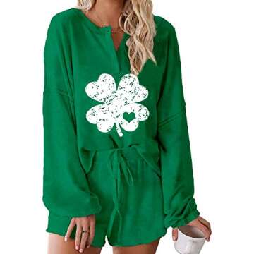 Trendy St. Patrick's Day Women’s Ruffle Pajamas Set