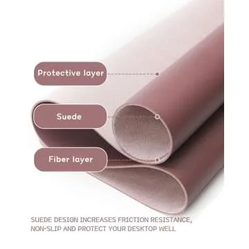 Non-Slip Desk Pad,Mouse Pad,Waterproof PVC Leather Desk Table Protector,Ultra Thin Large Desk Blotter, Easy Clean Laptop Desk Writing Mat for Office Work/Home/Decor(Dark Pink, 23.6" x 13.7")
