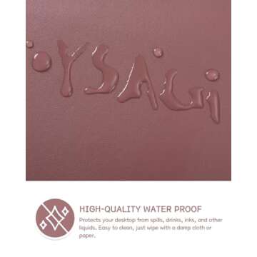 Non-Slip Desk Pad,Mouse Pad,Waterproof PVC Leather Desk Table Protector,Ultra Thin Large Desk Blotter, Easy Clean Laptop Desk Writing Mat for Office Work/Home/Decor(Dark Pink, 23.6" x 13.7")