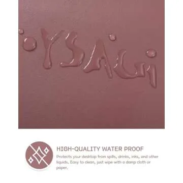 Non-Slip Desk Pad,Mouse Pad,Waterproof PVC Leather Desk Table Protector,Ultra Thin Large Desk Blotter, Easy Clean Laptop Desk Writing Mat for Office Work/Home/Decor(Dark Pink, 23.6" x 13.7")