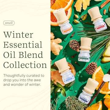 Lifelines Essential Oil Blend Discovery Set, 5 Pack Winter - Aromatherapy Scented Oils with Mess-Fre...
